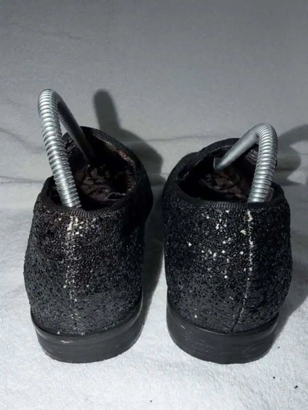 Enzo Romeo SPK04 Mens Vintage Glitter Dress Loafers Slip On Shoes Black Size 8.5
